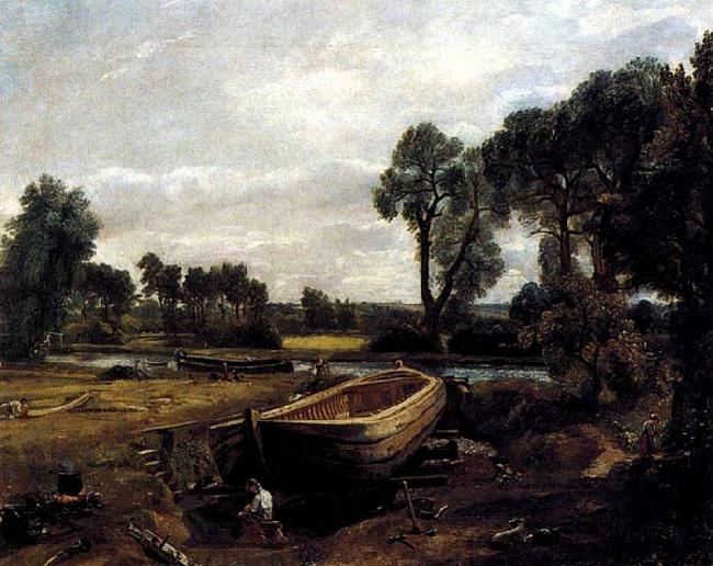 John Constable Boat-Building on the Stour oil painting image